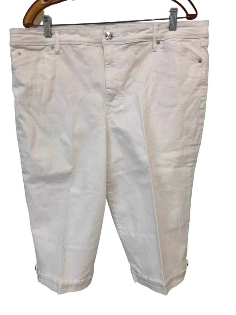Gloria Vanderbilt Capri Womens Size 18 White Jean Pockets Denim Pants